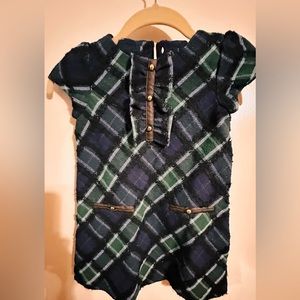 Janie and Jack Girls  Plaid Wool Fully Lined Dress Size 3